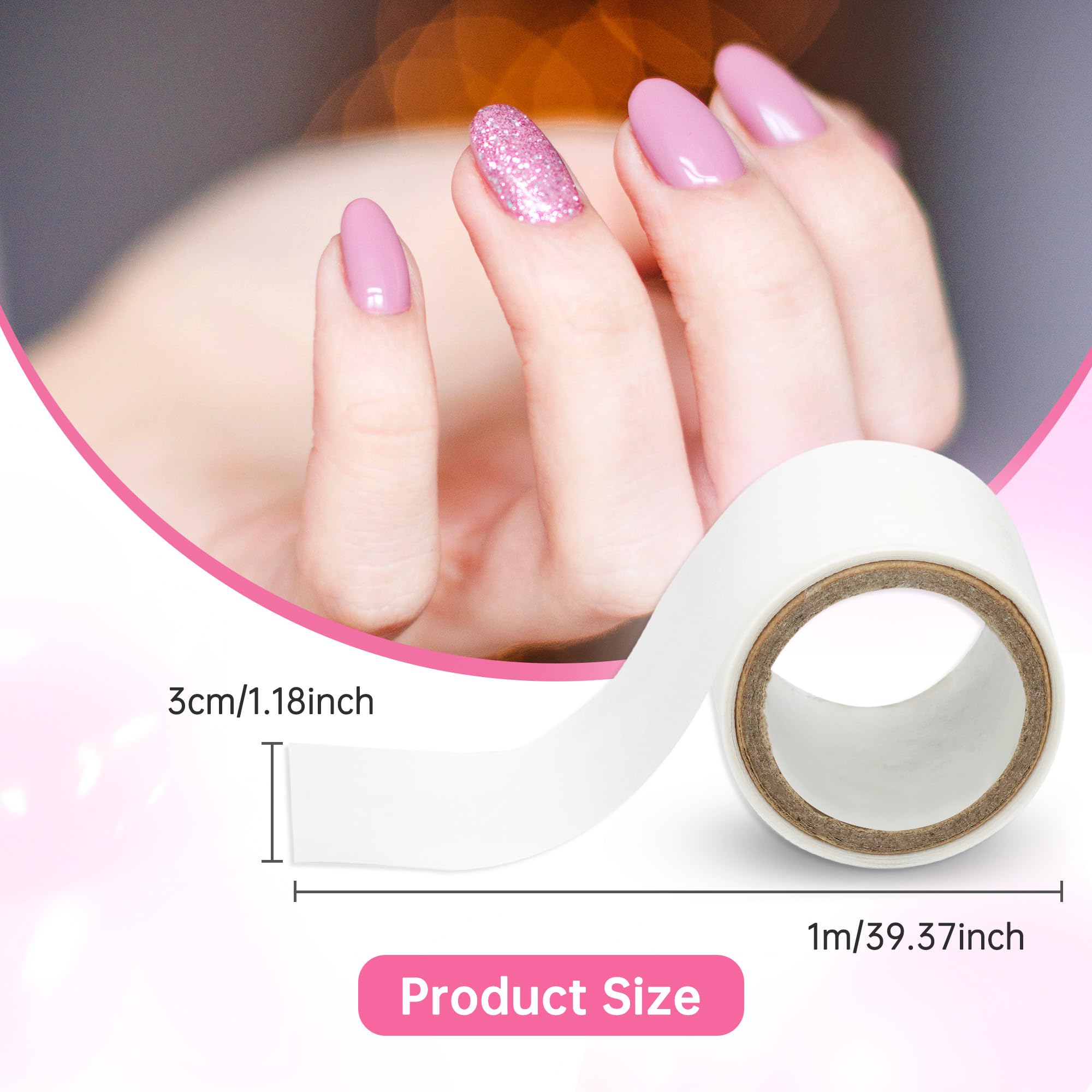Chrontier Silk Nail Wrap Instant Reinforce Repair Bandage Tape Protector Self Adhesive Easy Trimmerable for UV Gel Acrylic Nail Art Extension Fiberglass Professional Manicures Tool - Image 6