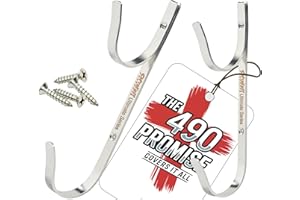 PROTUFF PRODUCTS ProTuff Pool Pole Hanger Set – 2 Pack – Unconditional 490 Promise – 3X Stronger Stainless Steel Hooks – Rust-Proof, UV-Resistant, Easy Install on Fence, Wall, Deck for Poles, Nets & Skimmers
