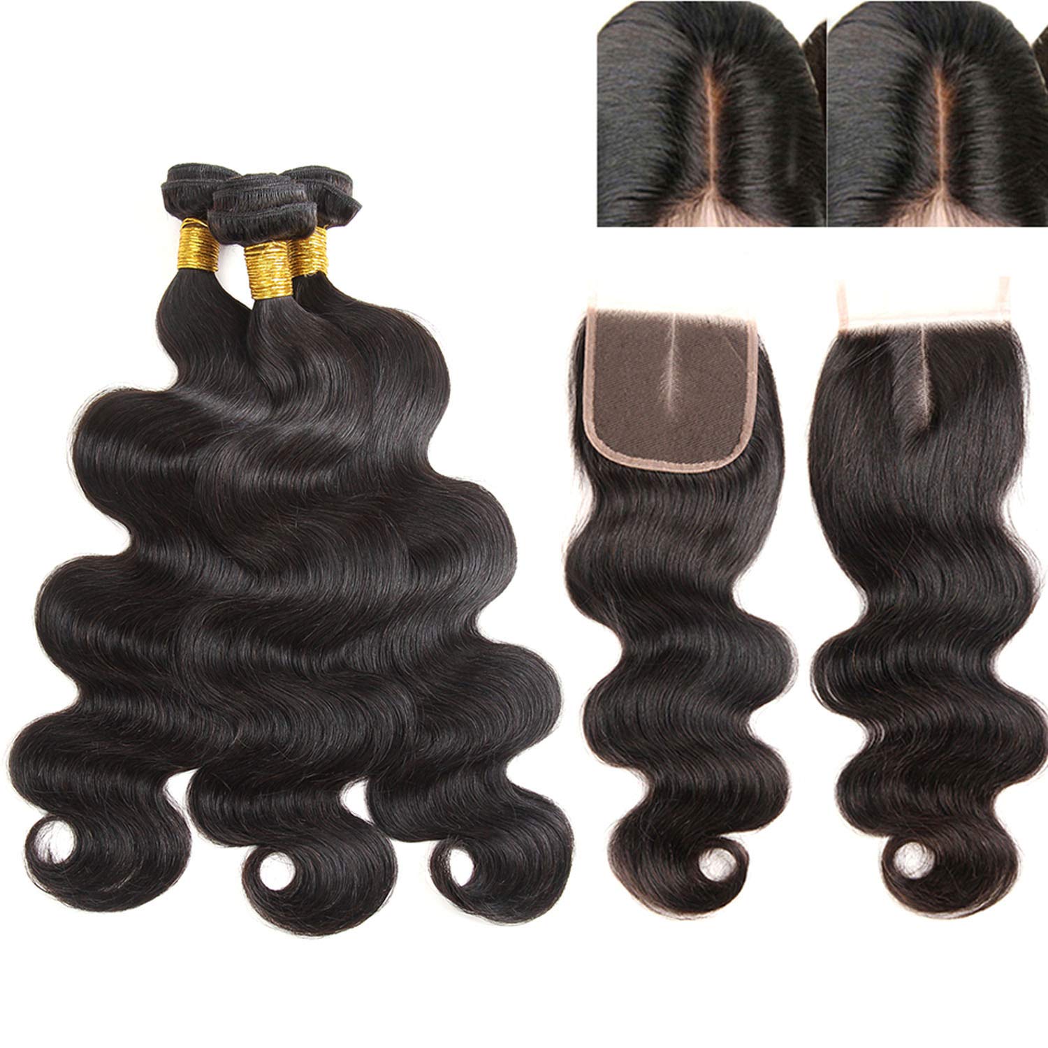 Amazon Com Hanbingpo Hair Peruvian Body Wave 3 4 Bundles Lace