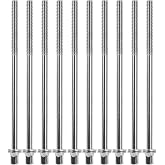 Yibuy 10 Pieces Drum Tight Screw Tension Rods Percussion Replacement 1/5" 110mm Silver