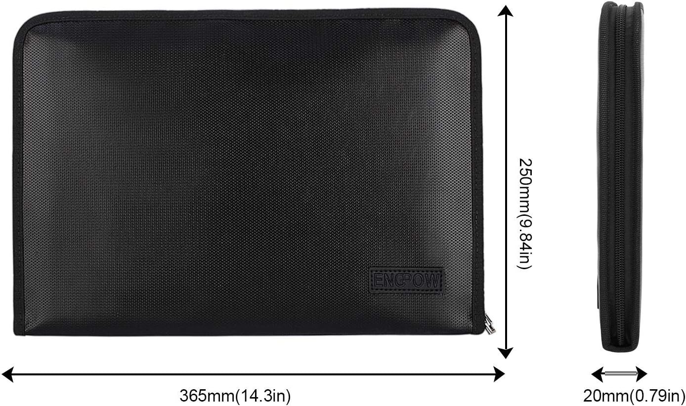 Fireproof File Folder Fireproof Fire and Water Resistant Money Document Bag with A4 Size 13 Pockets Zipper Closure Non-Itchy Silicone Coated Portable Filing Organizer Pouch(14.3" x 9.8") : Office Products