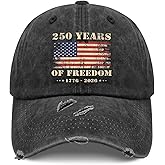 America Birthday Hat 1776 2026 250 Years Anniversary Hat for Men Low