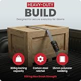 TENSYS Auto Retract Ratchet Straps Heavy Duty 300kg 2 Pack 3m 2.5mm Grey view 4