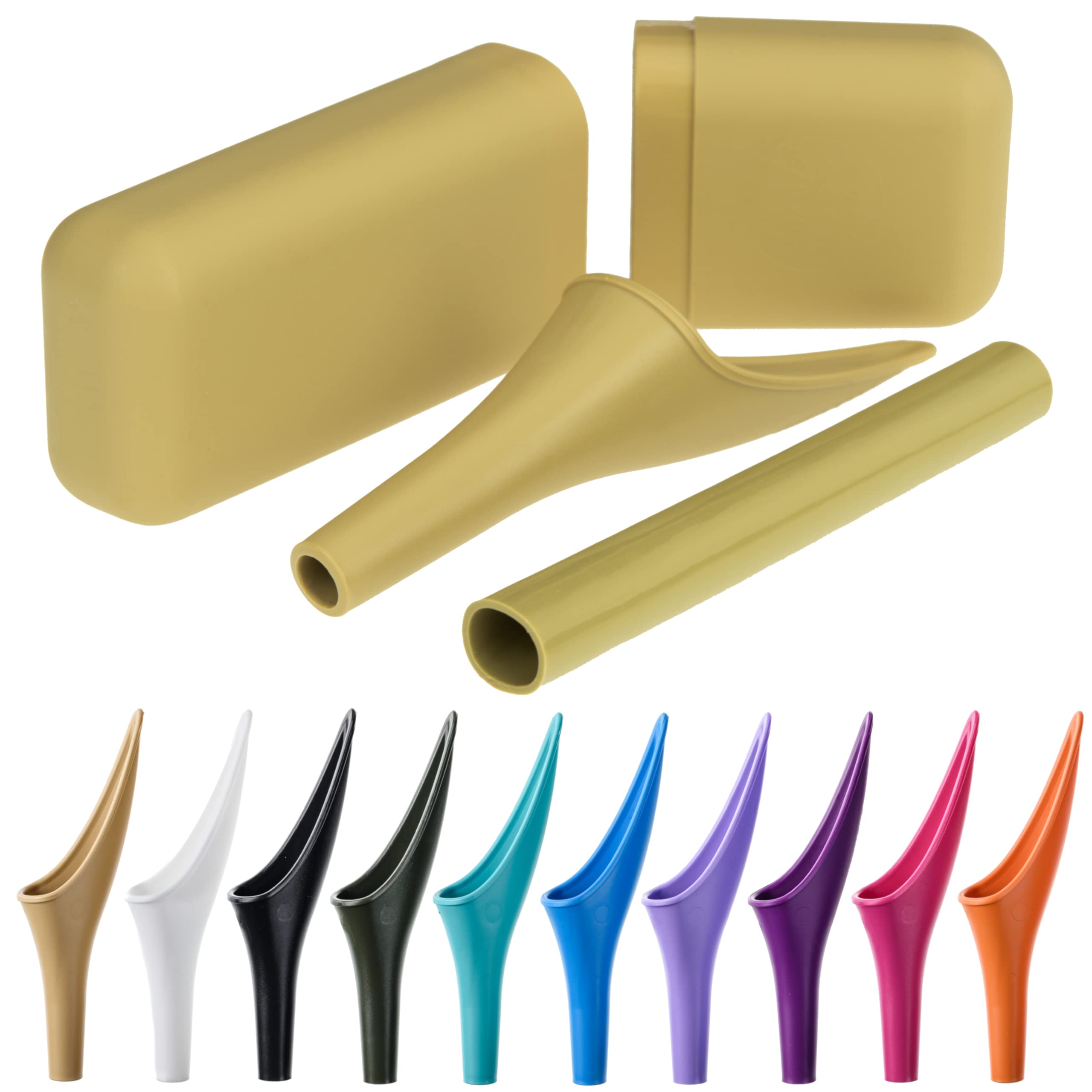 SHEWEE Extreme Female Urinal. Made in the UK. Reusable and Portable Urination Device. Festival, Camping, Car and Hiking Essentials For Women. Includes Travel Case and Extension Pipe – Desert Sand