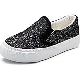 Toandon Toddler Girls Kids Sparkle Slip On Sneakers Loafers Age 2-10