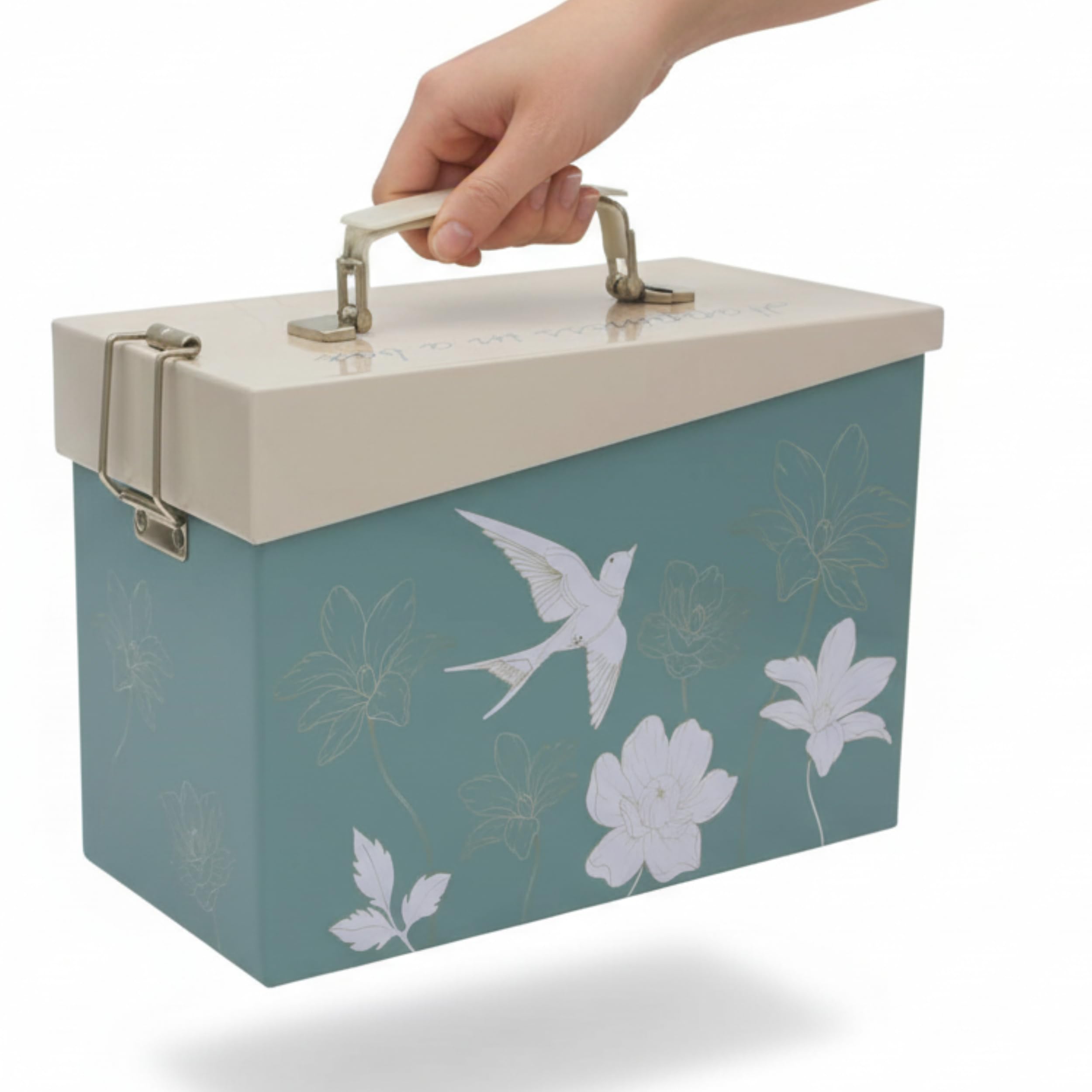 Tin Storage Box Great as a Seed Box, Garden Gift, Sewing Kit Craft Organiser, Snack or Lunch Tin. Neatly Stores Small Bits & Bobs. Great for Women, Men, Nan, Mum & Someone Special.