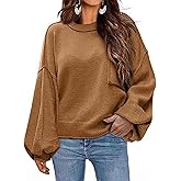 Zeagoo Sweaters for Women 2025 Trendy Fall Fashion Oversized Lantern Long Sleeve Knitted Pullover Tops Outfits