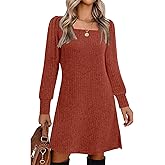 Womens Ribbed Knit Sweater Dress Long Sleeve Square Neck Fall Winter Dresses
