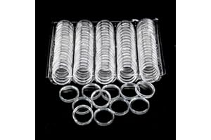 YOLCAR 100 Pack 25mm Coin Capsule, Clear Round Plastic Coin Container Capsule, Collection Supplies Container for Coin or NFC Tag