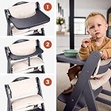 hauck Beta+ Dark Grey Wooden High Chair 6m-90kg with Wheels & Tray view 6