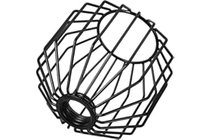 CATIEBYE Black Mini Metal Birdcage Pendant Lamp Shade with Bulb Guard, Decorative Hanging Lamp Cover