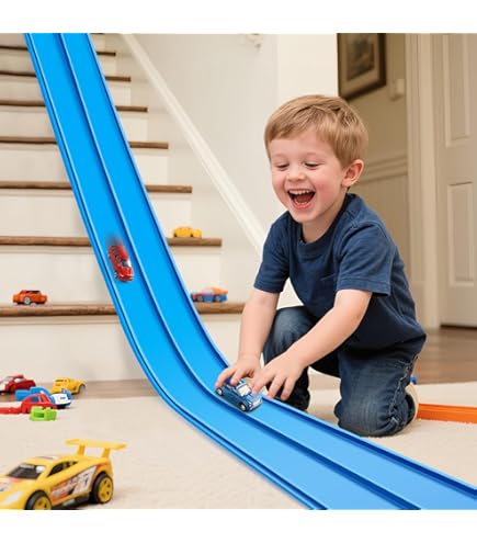 Havnidy Circuit De Voiture Flexible 6M Avec Ventouses & 4 Voitures à