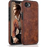 LOHASIC for iPhone 16e Case, Premium Leather Luxury Vintage PU Non-Slip Grip Rugged Bumper Shockproof Full Body Protective Cover Men Women Phone Cases for iPhone 16e 6.1" 5G (2025) - Brown