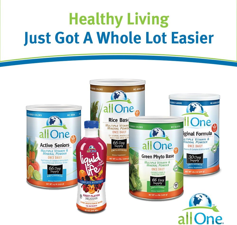 allOne Liquid Life | Once Daily Liquid Multivitamin, Mineral & Amino Acid Supplement | Vitamins A, C, B12 & more | Vegan, Sugar & Gluten Free | 32 oz: Health & Personal Care