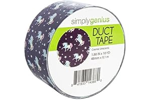 Simply Genius Heavy Duty Duct Tape - 1 Roll, 1.8 in x 10 yd, Cosmic Unicorns - Decorative Waterproof Colored Tape for Scrapbook Supplies & DIY
