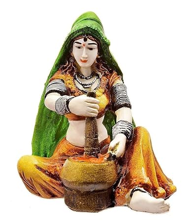 Karigaari India Handcrafted Lady with Mirchi Sculpture | Showpiece for Home D
