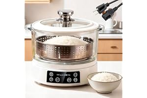3L Low Carb Rice Cooker - 4H Keep Warm, Low Sugar Rice Cooker with Auto-Lift Basket with Steaming, Boiling and Hotpot in One