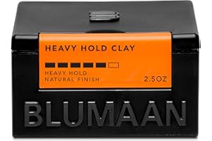 BLUMAAN Heavy Hold Clay - Men's Extra Strong Hold Hair Clay Creates Texture and Volume (2.5 oz) - Natural Matte Finish with O