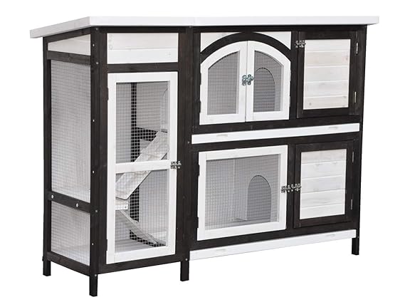 nanook Kaninchenstall, Hasenstall Jumbo XL mit seitlichen Aufgängen für mehr Platz - wetterfest extragroß 138 x 48 x 109 cm b