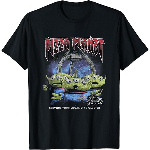 Disney　リンガーTシャツ　トイストーリー　Pizza Planet　宇宙 Amazon.com: Disney Pixar Toy Story Aliens & Pizza Planet T