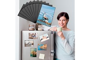 10 Pack Magnetic Picture Frames Magnetic Photo Pocket Reusable Sign Holder Clear PVC Photo Frame for Refrigerator Metal White