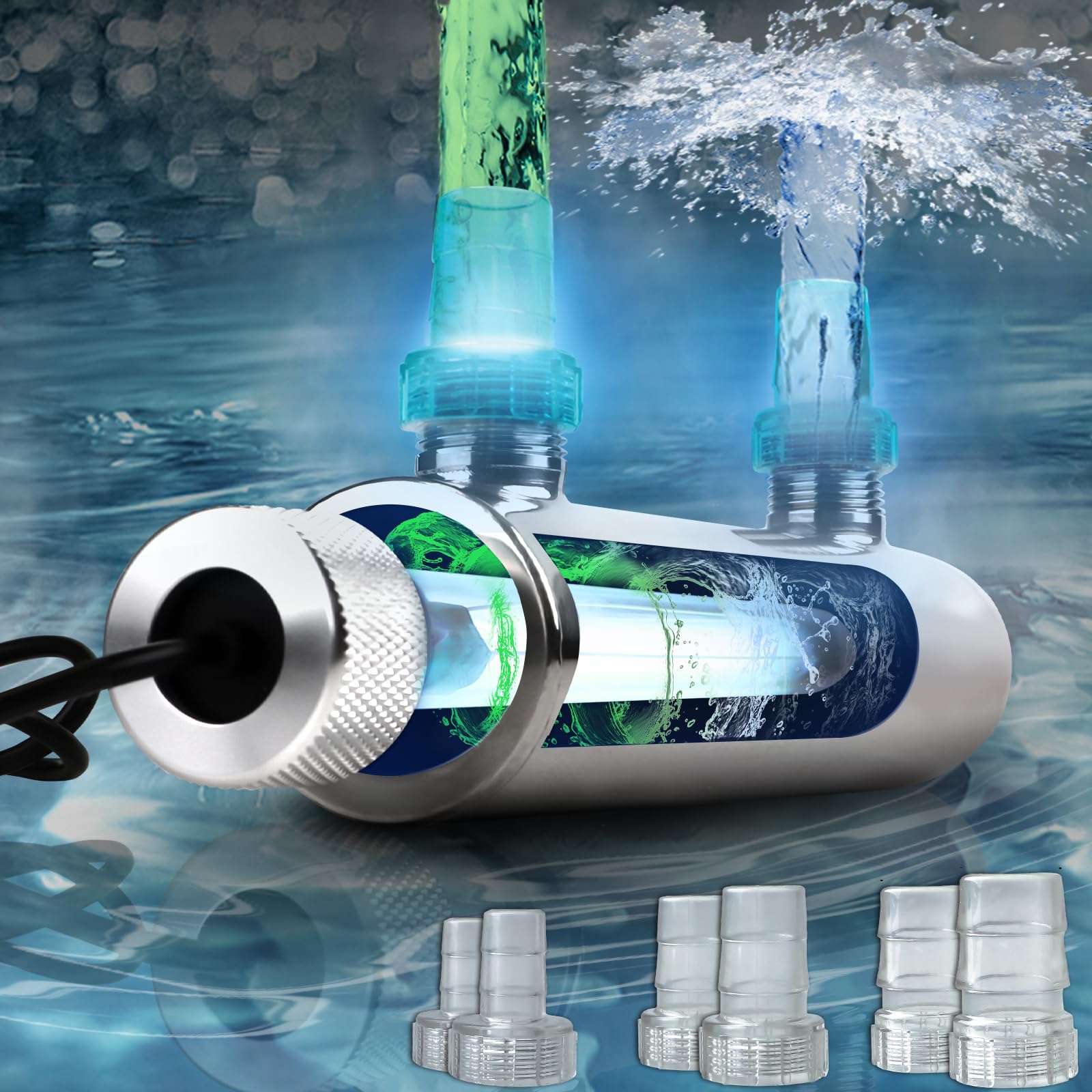 Photo 1 of UV Pond Water Clarifier for 20-300 Gallon, UV Sterilizer for Swimming Pool, Spa, Large Fish Tank, Cold Plunge, 12MM/16MM/20MM/Pipe Diameter Available Ultraviolet Clarifier for Green Water