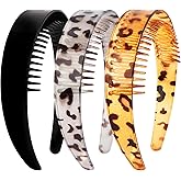 Vovii 3Pcs Tortoise Shell Headband with Teeth for Women, Trendy Hair Band for Women's Hair No Headache No Slip
