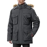 UIQUR Men's Winter Coats Waterproof Winter Jackets Warm Insulated Thicken Long Down Jacket with Hood