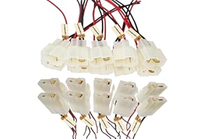 Lsgoodcare 20Pcs 6.3MM 2 Pin Electrical Automotive Wire Connector Kits Auto 2 Way Male Female Socket Plug Terminal with 18Awg 5.9 In Wire for Motorcycle Car