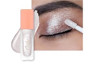 Oulac Liquid Glitter Eyeshadow - Metallic Icy White Eyeshadow with Fine Sparkle & Glow, Blendable Sparkly Eye Make-up, Crease