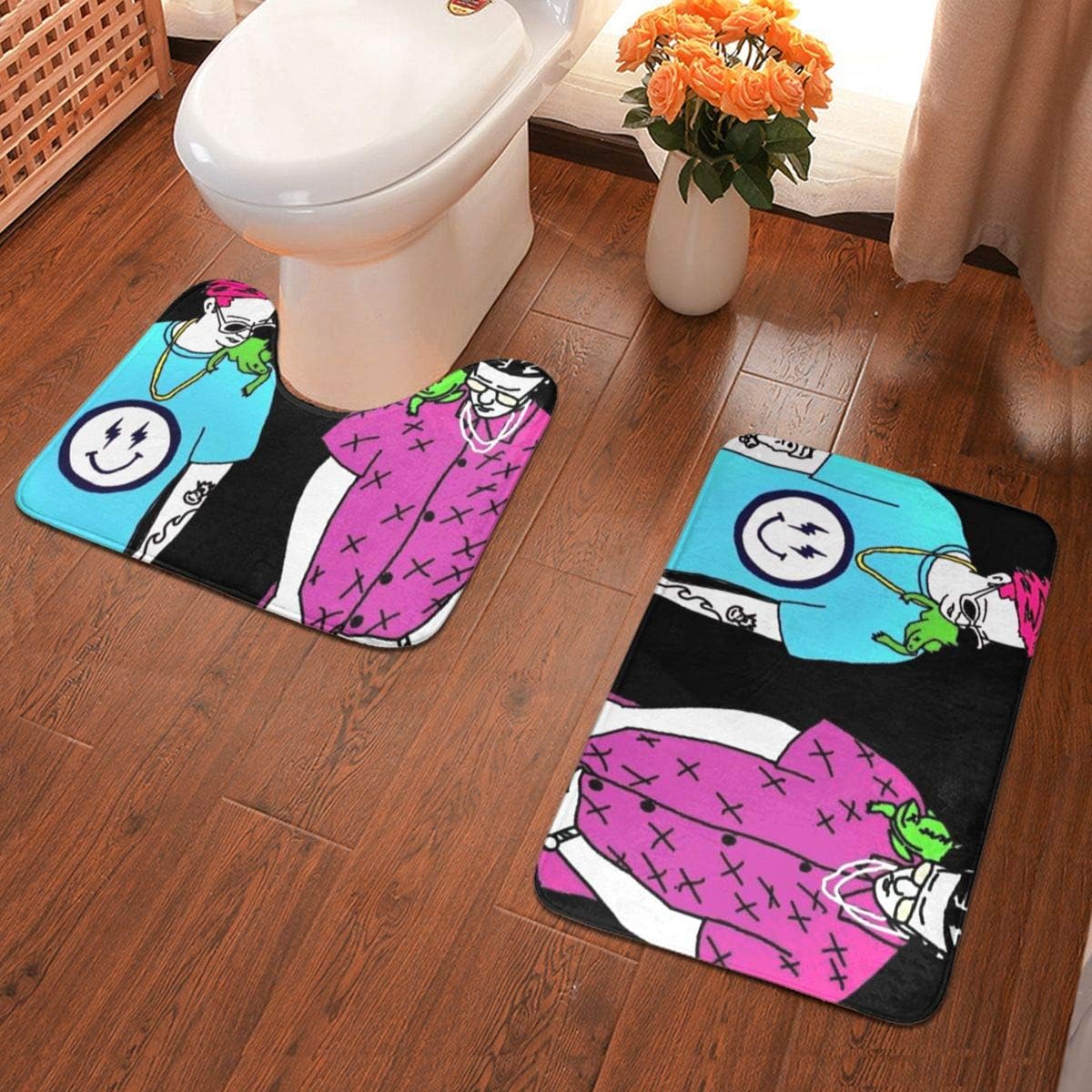 Cuteove Bad JBalvin Bunny Rug Toilet Carpet Bathroom Non Slip
