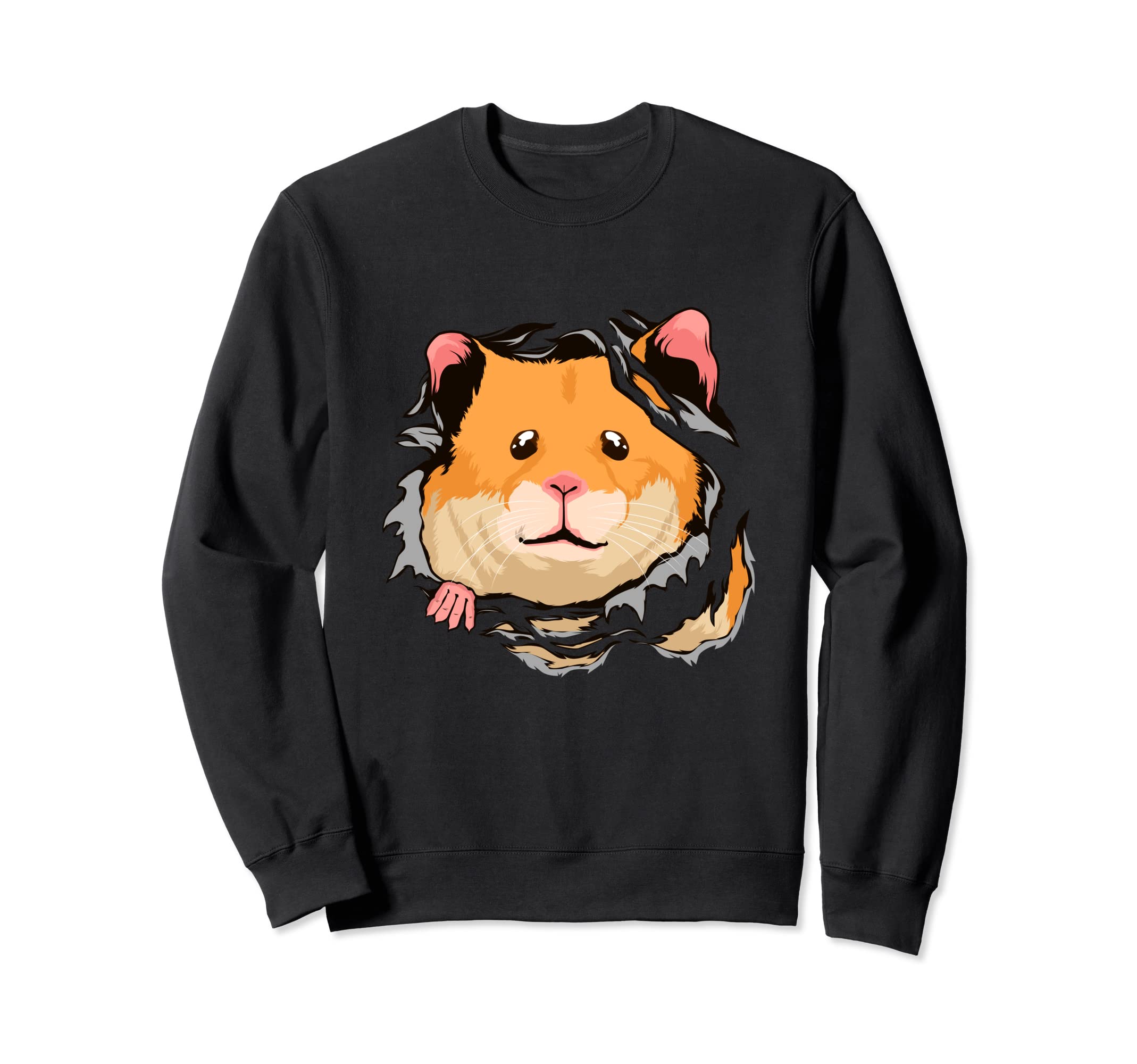 Hamster From Inside Torn Apparel Hammy Hamster Sweatshirt