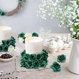 Kesote 50 Pcs Green Artificial Rose Heads 4cm Real Touch Party Decor view 4
