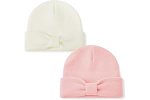 DANMY Baby Beanie Bow Hats Infant Toddler Winter Soft Knit Hat,Kids Warm Beanie for Boys Girls Children Caps