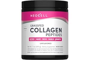 NeoCell Super Collagen Peptides, 10g Collagen Peptides per Serving, Gluten Free, Keto Friendly, Non-GMO, Grass Fed, Healthy Hair, Skin, Nails and Joints, Unflavored Powder, 7 oz., 1 Canister