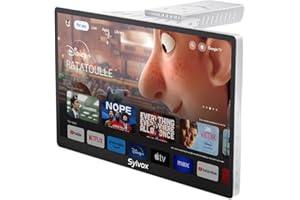 Sylvox Small TV, Kitchen TV Smart Google TVs, 15.6 inch 1080P Under Cabinet Television flip up & Down, Small Smart TV with Go