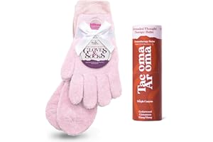 Purple Canyon Moisturizing Socks & Gloves and Heel Balm Foot Care Kit | Pink Socks and Gloves Infused with Aloe Vera and Vitamin E | Cracked Heel Treatment for Self Care