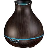 BZseed Aromatherapy Essential Oil Diffuser, 550ml Ultrasonic Fragrant Oil Large Room Humidifier, Diffusers for Home with Timer and Waterless Auto-Off, 7 Color LED Lights,Cool Mist Humidifiers