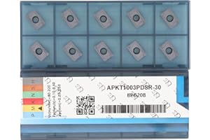 CDBP CNC Carbide Milling Inserts for Metal Cutting APKT1003PDSR-30, Indexable Inserts for Square Shoulder Milling Tools, 10 PCS.
