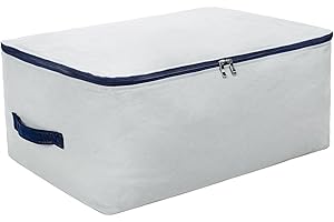 100% Cotton Fabric, Ultra Size Foldable Storage Bag for Beddings, Blanket, Pillows, Garments, Sweaters, Canvas Organizer Bag 