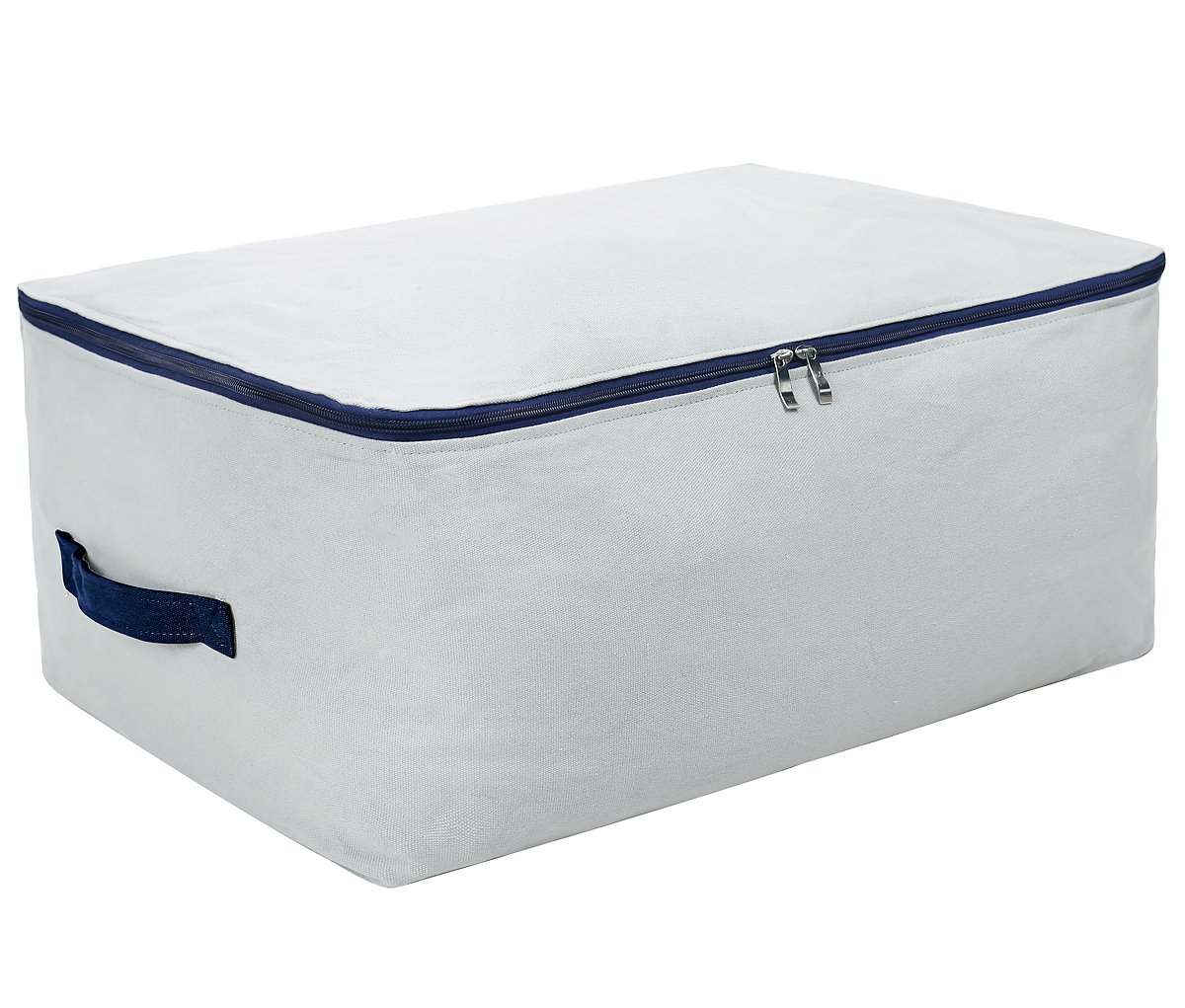 Photo 1 of 100% Natural Canvas Cotton Large Size Soft Storage Organiser Bags for Queen/King Size Blankets, Duvets, Pillows, Down Jackets, Breathable and Washable, Gray