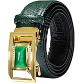 Barry.Wang Mens Leather Ratchet Belt 1 3/8" Adjustable Buckle Click Design | Gift Box,Smooth Sliding,Automatic,Trim to Fit,Genuine,Dress Casual Jeans Golf,Business,Formal,Designer,Daily,Classic