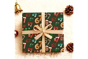 67 Meme Christmas Gift Wrap, 6 7 meme Wrapping Paper, 67 Meme Funny Teen Holiday Gift Wrap, Santa 67Meme GiftWrap, Unique Six