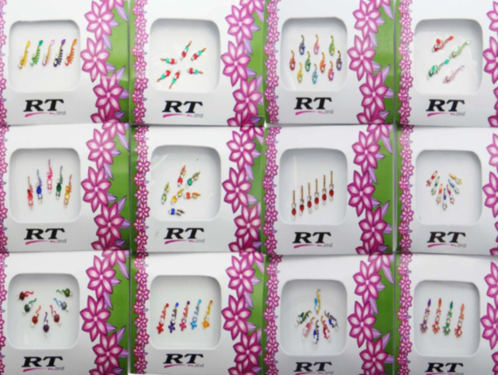 Banithani12 Pcs Full Packets Exclusive Indian Designer Bindis Temporary Tattoos Stickers