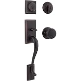 Kwikset Montara Front Door Lock Handle and Deadbolt Set, Entry