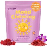 Saffron Gummies for Kids | Supports Mood, Calm &amp; Focus | Saffron Extract Supplement with Passion Flower, St. John&rsquo;s Wort &amp; GABA | Mood Gummies, Sugar-Free, Vegan, Gluten-Free, Non-GMO (60 Gummies)