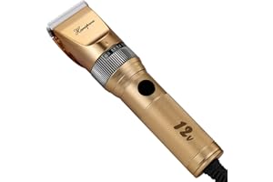 Hansprou Dog Grooming Clippers, Professional Dog Clipper for Thick Coat 12V Plug-in Pet Trimmer High Power Pet Clippers Low Noise with Guard Combs Brush for Dogs Cats and Other Animal
