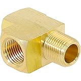 2pcs 3/8" Brass Tee Fittings 3/8" NPT Female Pipe to 3/8" NPT Male to 3/8" NPT Female Brass Barstock Street Tee Pipe Fittings 3 Way for Joining Pipe