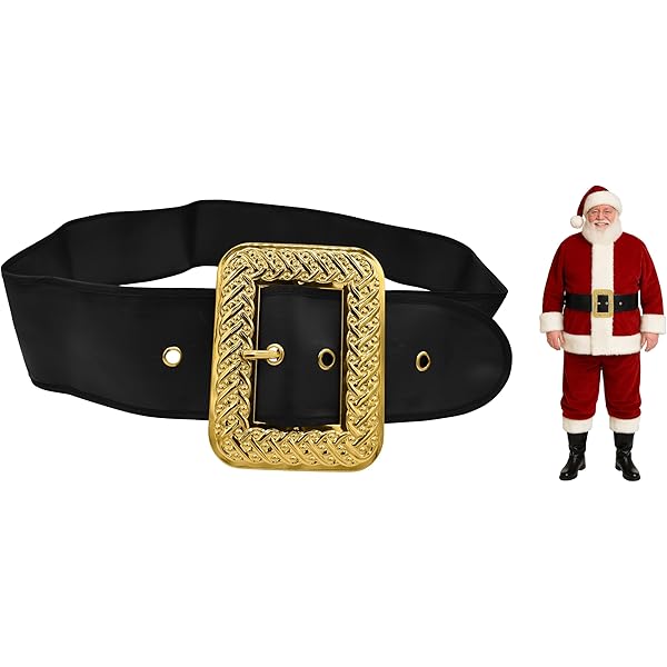 The Costume Center Black And Gold Vinyl Santa Belt With Buckle