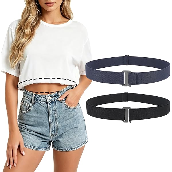 No-Show Crop Band Belt, Adjustable Tuck Band for T-Shirts & Sweaters Amazon.com: No Show Stretch Elastic Belt, Adjustable Waist  main image 4